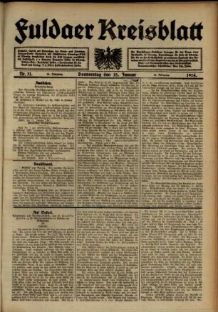 Ausgabe vom Donnerstag, den 15. Januar 1914.