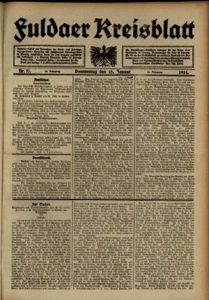 Ausgabe vom Donnerstag, den 15. Januar 1914.