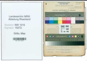 Entnazifizierung Max Grillo , geb. 12.06.1884 (Fabrikdirektor)