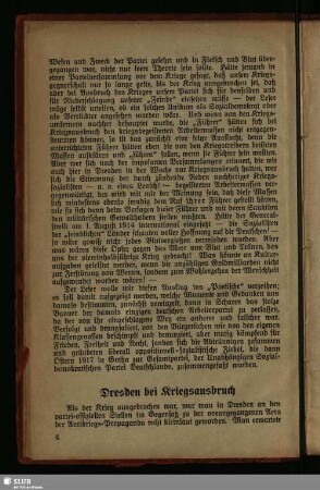 Dresden bei Kriegsausbruch