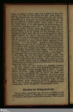 Dresden bei Kriegsausbruch