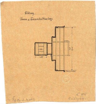 Schmidt, Heinrich von; Veldenz / Mosel; Kath. Kirche - Turm u. Emporenbalkenlage (Grundriss)