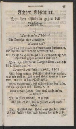 Achter Abschnitt. Von den Pflichten gegen den Nächsten