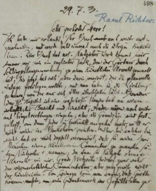 Brief an Raoul Richter