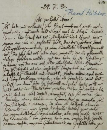 Brief an Raoul Richter