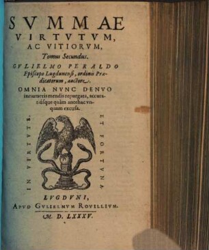 Svmmae Virtuvtvm, Ac Vitiorvm, Tomus ..., 2