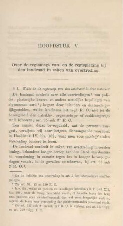 Hoofdstuk V. Over de regtsmagt van- en de regtspleging bij den landraad in zaken van overtreding