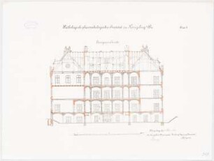 Pathologisch-Pharmakologisches Institut der Albertus-Universität Königsberg: Längenschnitt 1:100