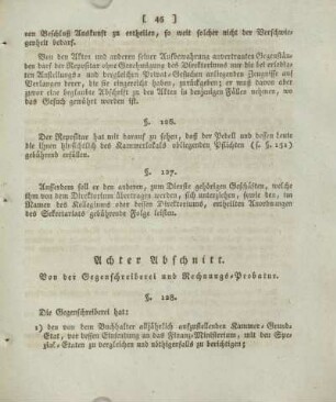 Achter Abschnitt. Von der Gegenschreiberei und Rechnungs-Probatur.