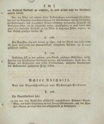 Achter Abschnitt. Von der Gegenschreiberei und Rechnungs-Probatur.
