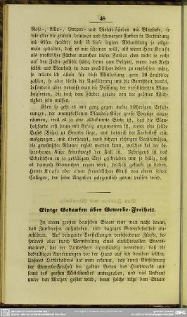 Einige Gedanken über Gewerbe-Freiheit