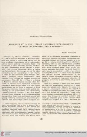 43: "Ingenium et labor". Uwagi o cechach nowatorskich ołtarza Mariackiego Wita Stwosza