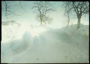 Langenhennersdorf. Straße im Winter