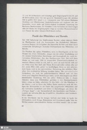Plastik des Mittelalters und Barocks