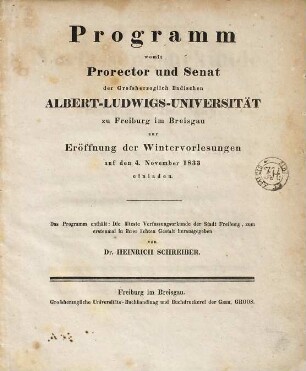 Die älteste Verfassungsurkunde der Stadt Freiburg im Breisgau : Zum erstenmal in ihrer ächten Gestalt hrsg.