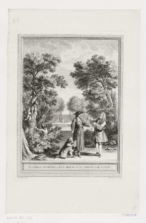 L’Ecolier, le pédant et le maitre d’un jardin, aus: "Illustrationen zu La Fontaines Fabeln"