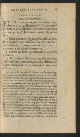 Pars Prima. Docet discipulos precari.
