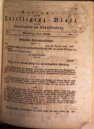 Intelligenzblatt von Unterfranken und Aschaffenburg des Königreichs Bayern. 1841, [a]. B eil.