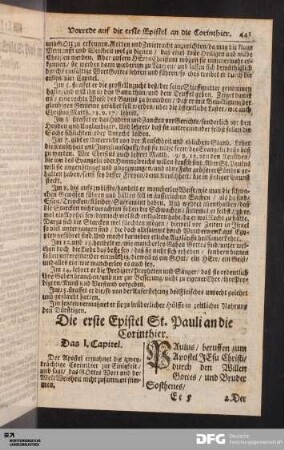 Die erste Epistel St. Pauli an die Corinthier.