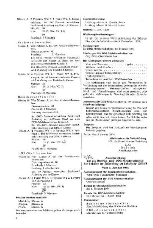 Ausschreibung für die Bezirks- und DDR-Meisterschaften der Schüler im Eishockey im Schuljahr 1953/54 : 6/54 vom 5. Januar 1954
