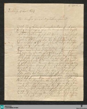 Briefe von Johann Heinrich Jung-Stilling an Jacob Baumann - K 3474