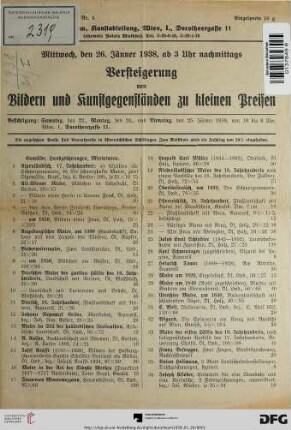Gemälde, Handzeichnungen, Miniaturen (Nr. 1-49)