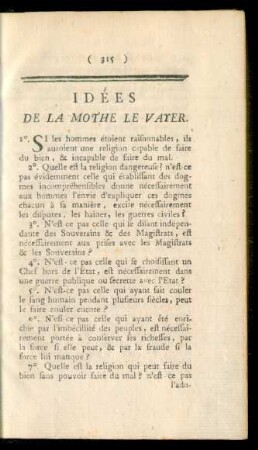 Idées De La Mothe Le Vayer