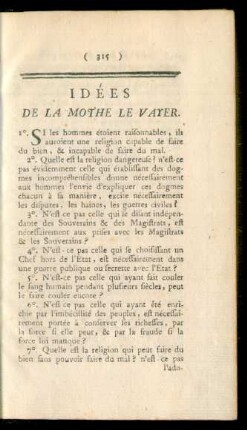 Idées De La Mothe Le Vayer