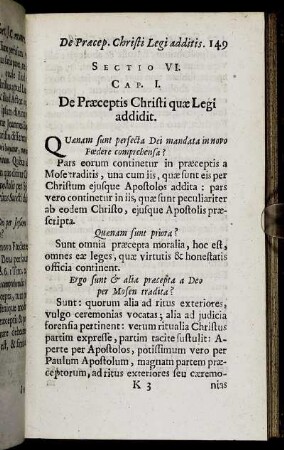 Cap. I. De Præceptis Christi quæ Legi addidit.