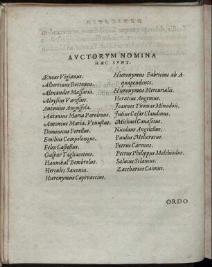 Auctorum Nomina Hæc Synt.