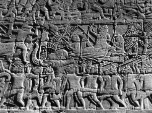 Reisefotos Kambodscha. Angkor. Angkor Vat (1113/1150). Relief mit einem Reitelefanten