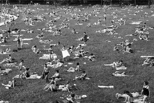 "5000" Leute im Freiburger Strandbad: Liegewiese