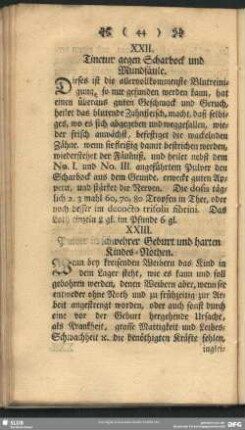 XXIII. Pulver in schwehrer Geburt und harten Kindes-Nöthen