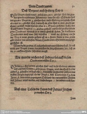 Des Bogens außtheilung. Cap. II.