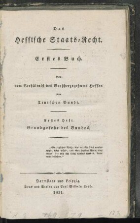 Buch1, Heft 1: Grundgesetze des Bundes