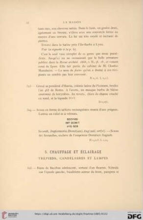 5. Chauffage et Éclairage (No. 325 - 366)