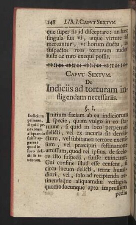 Caput sextum. De Indiciis ad torturam