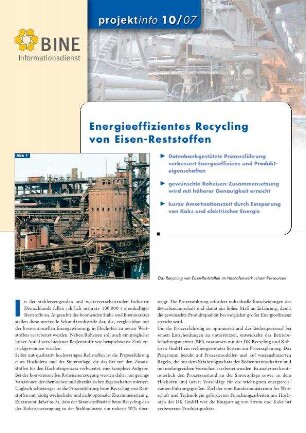 Energieeffizientes Recycling von Eisen-Reststoffen.