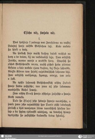Cźicha nóz, ßwjata nóz