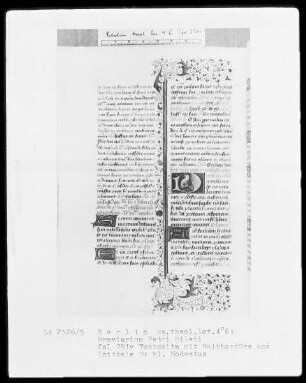 Breviarium Petri Mileti — Initiale D, darin der heilige Modestus, Folio 291verso
