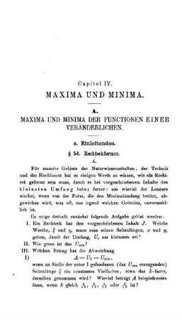 Capitel IV. Maxima und Minima.