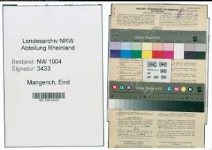 Entnazifizierung Emil Mangerich , geb. 24.09.1894 (Lehrer)