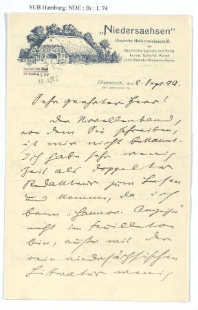 Brief an [Otto Ernst]