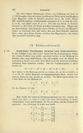 VI. Elektrodynamik.