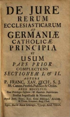 De iure rerum ecclesiasticarum ad Germaniae catholicae principia et usum, 1