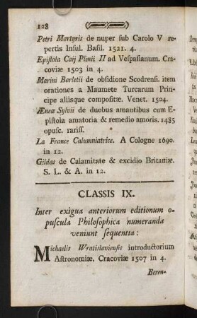 128-151, Classis IX. - Classis X.
