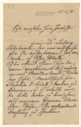 Eigenhändiger Brief mit Unterschrift