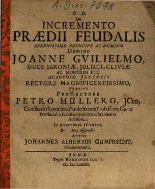 De Incremento Praedii Feudalis