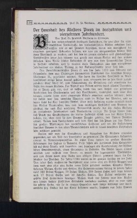 Der Haushalt des Klosters Preetz im dreizehnten und vierzehnten Jahrhundert