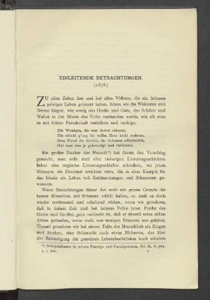 Einleitende Betrachtungen. (1878.)